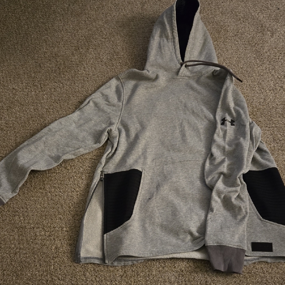 Under Armour Heather Gray Hoodie with Black Details